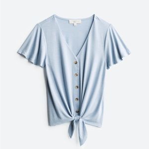 COPY - Levona Button Down Tie Front Knit Top